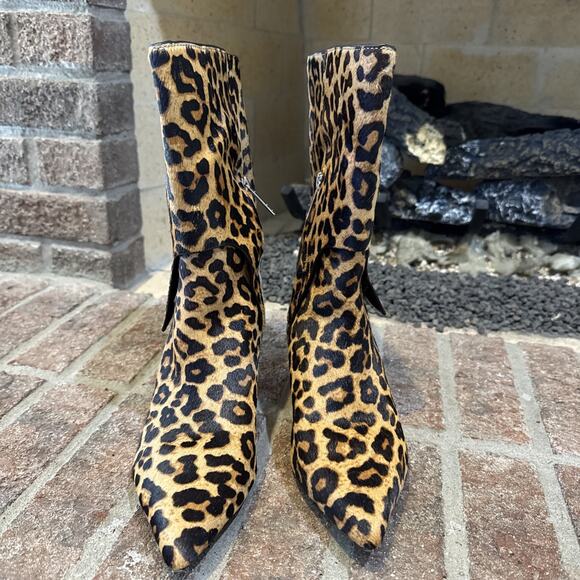 Franco Sarto Women's Alberta Pointed Toe Mid Calf Boot Size 7M Animal Print - Picture 1 of 16